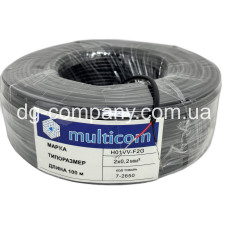 Кабель круглый 2х0.2 Multicom,черный, 100м