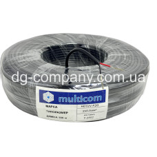 Кабель круглый 2х0.5 Multicom,черный, 100м