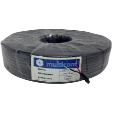 Кабель круглый 2х0.75 Multicom,черный, 100м
