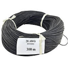 Провод силиконовый 1 жила 28AWG(0.1мм),черный,300м Провод силиконовый 1 жила 28AWG(0.1мм),черный,300м