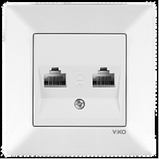 Розетка компьютерная двойная(RJ45 Cat5e) Viko Karre белая 90960134 Розетка компьютерная двойная(RJ45 Cat5e) Viko Karre белая 90960134