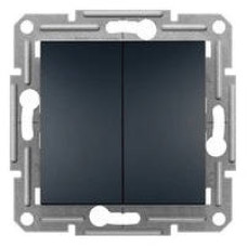 Выключатель двухклавишный Schneider Asfora антрацит EPH0300171 Выключатель двухклавишный Schneider Asfora антрацит EPH0300171