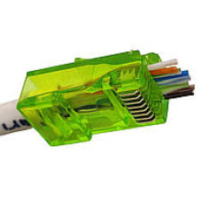 Коннектор RJ45 5e,6 категории проходной Zoerax,зеленый